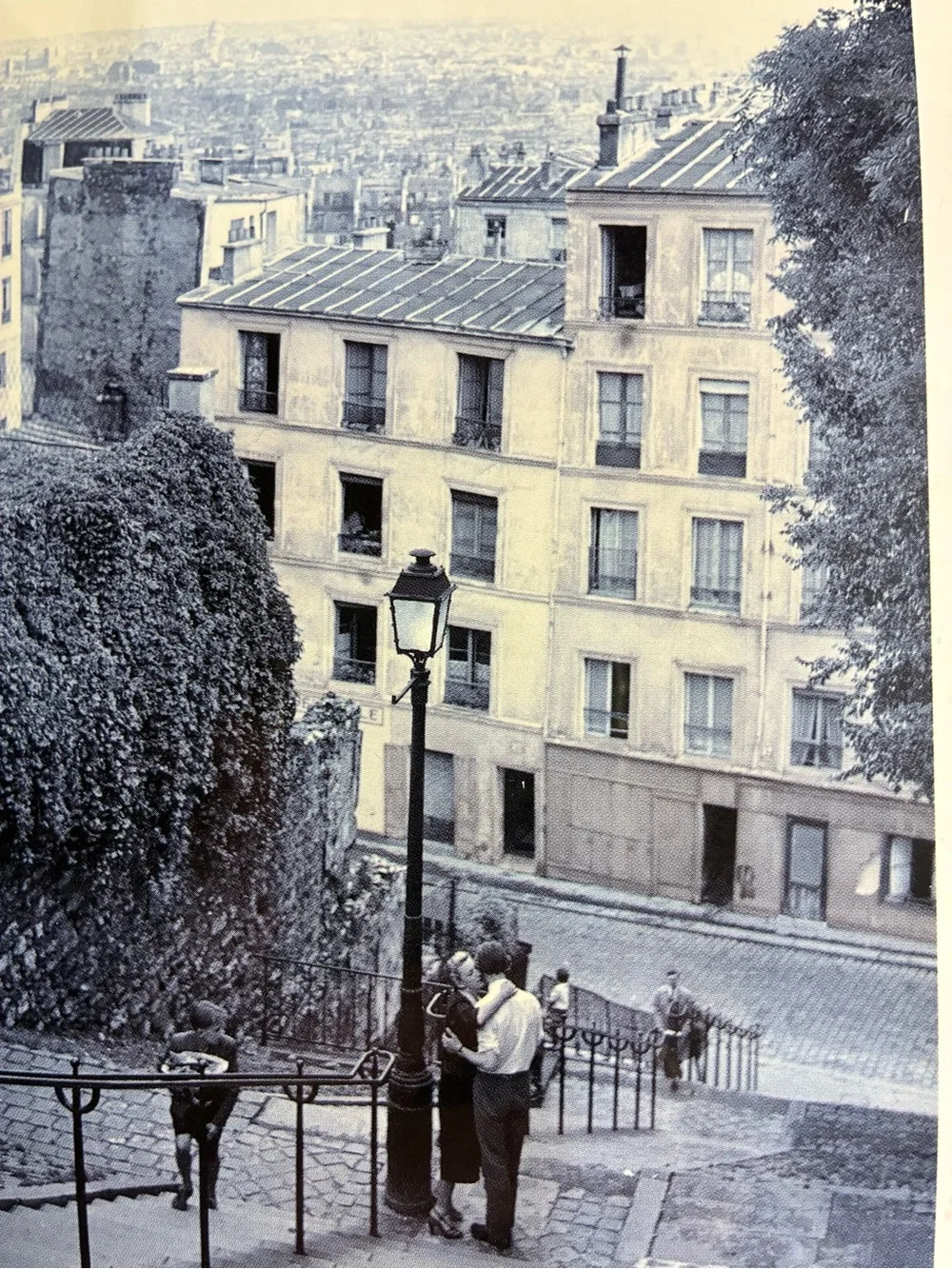 Vintage Paris Montmartre Framed Art Print Black Wood Frame French Wall Decor